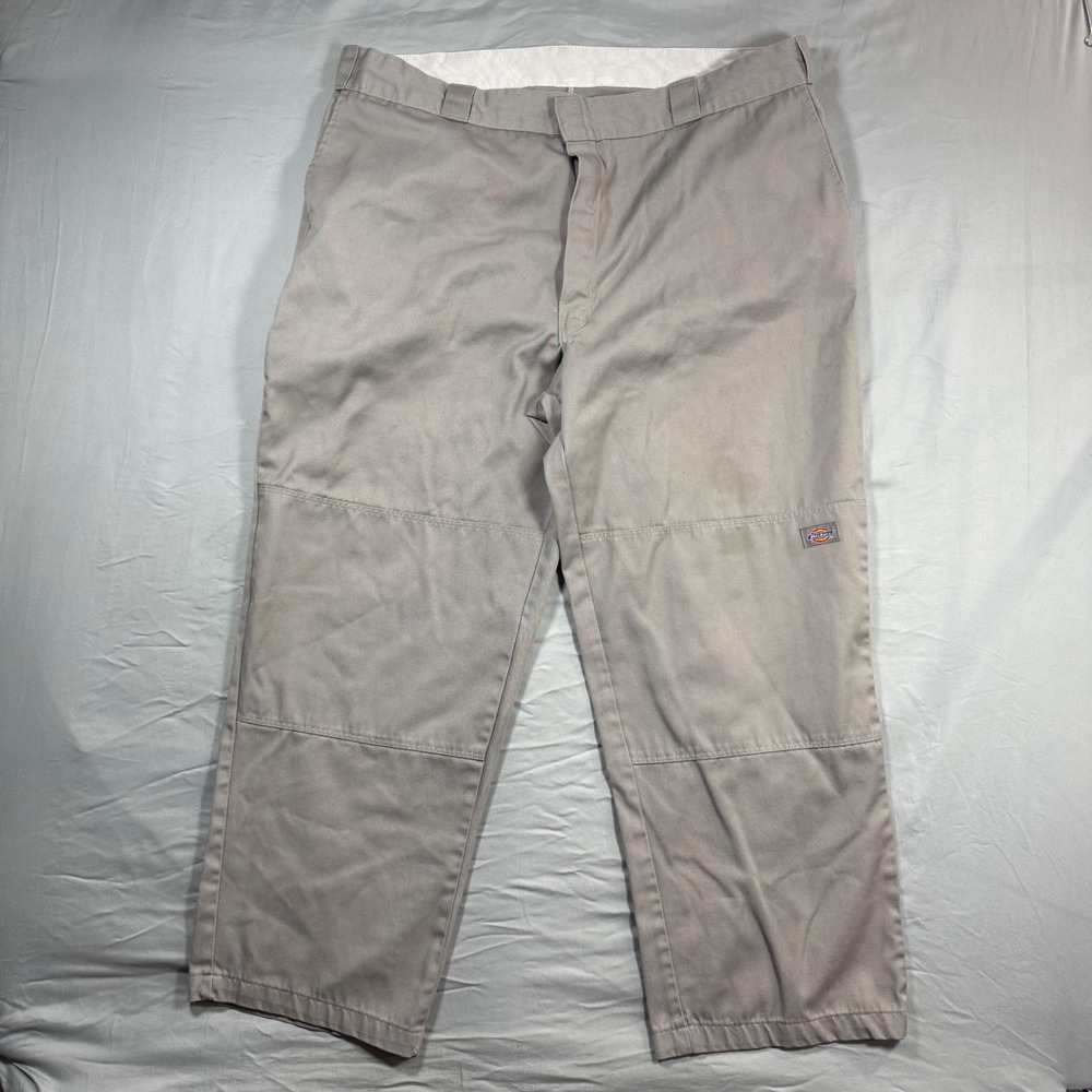 Dickies Double Knee Loose Fit Work Pants Silver Gray Mens 44x30 (Fits 42x28)